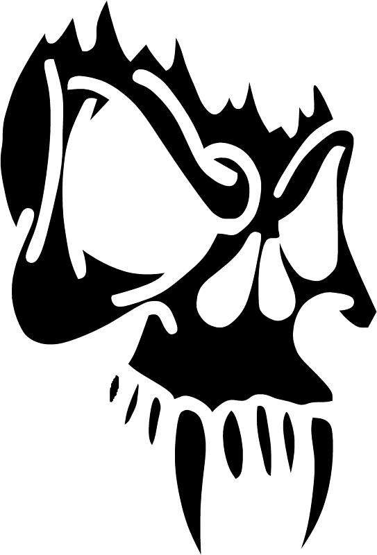 Set of 2 Vampire Skull Decal 3.75x5.5 vinyl by Vinylxsticker