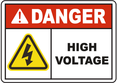 Danger High Voltage Sign by SafetySign.com - E3368