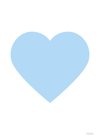 Light Blue Love Heart, Heart Art Print in Light Blue Love Heart ...