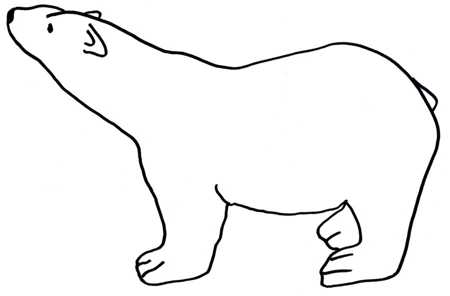 Polar bear clipart outline