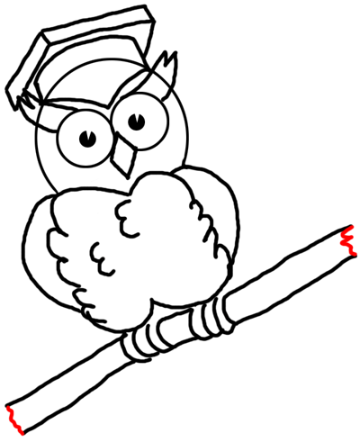 Step 15 Drawing Comic Cartoon Owls with Graduation Cap on - How to ...