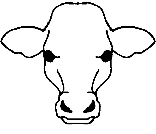 Cow Face Outline Clipart