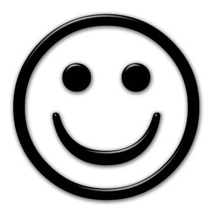Big smile emoji clipart black and white no background