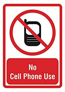 Amazon.com : No Cell Phone Sign - Large No Talking On Phone 12 x18 ...