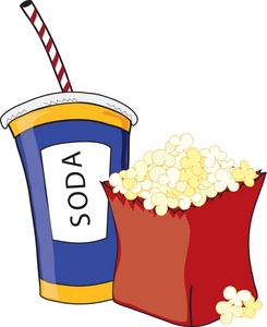 Snack Clipart Image - Popcorn and a soda pop drink