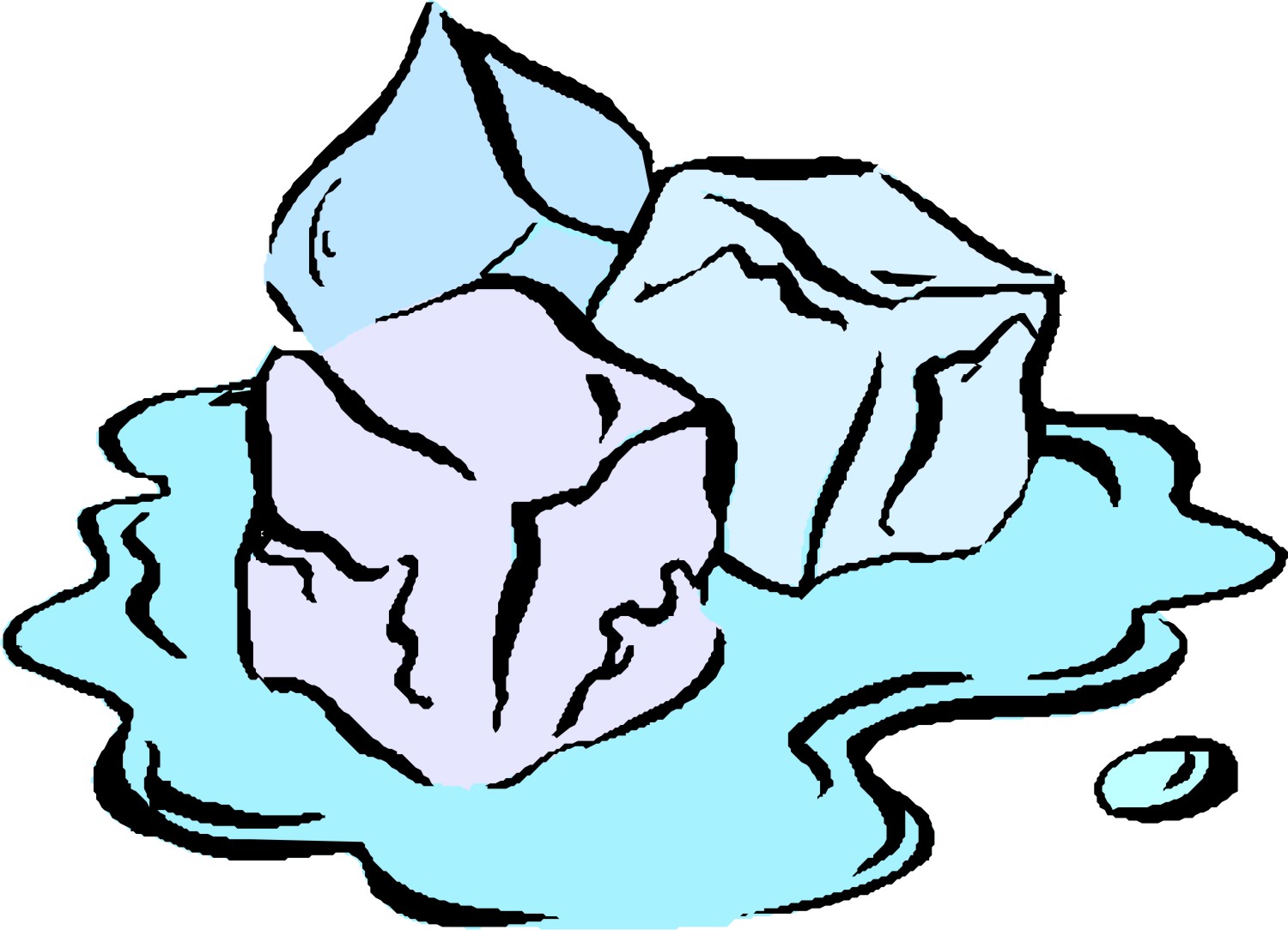 Melting ice cube clipart