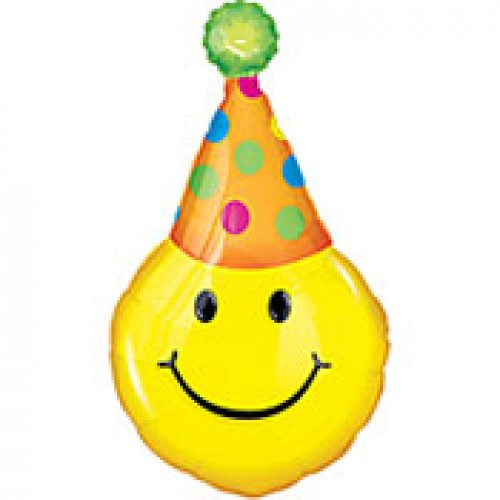 Smiley face with party hat clipart - ClipartFox