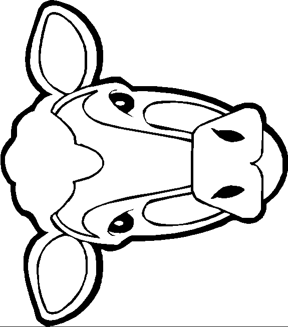 Cow head clipart black and white