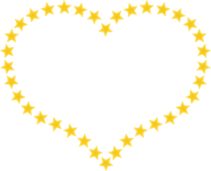 Heart Shaped Border With Yellow Stars clip art Free Vector