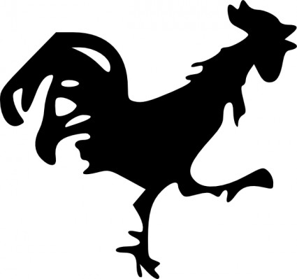 Clipart rooster silhouette
