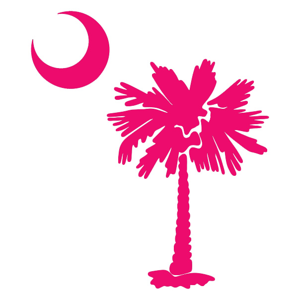 South Carolina Palmetto Tree & Crescent Moon Decal - Set of 2 ...