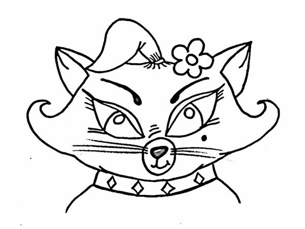 Girl Cat Face Coloring Pages Picture 3 – Activity Cats And Friends