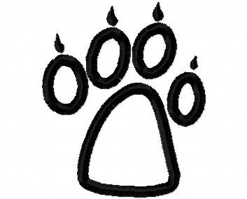 Wolf Paw Print Embroidery Machine Applique Design by ZoeysDesigns