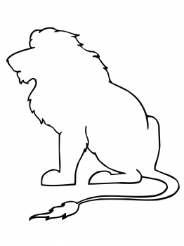 Sitting Lion Outline coloring page | Super Coloring