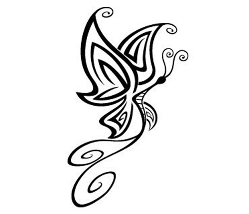 Line Drawing Butterfly Tattoo : Line drawing of a butterfly clipart best