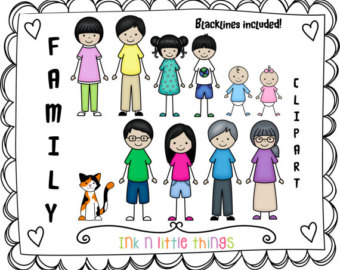 Kids Clipart My Family Clip Art Set 1 by InknLittleThings