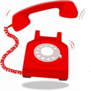 Ringing Red Telephone clip art - vector clip art online, royalty ...