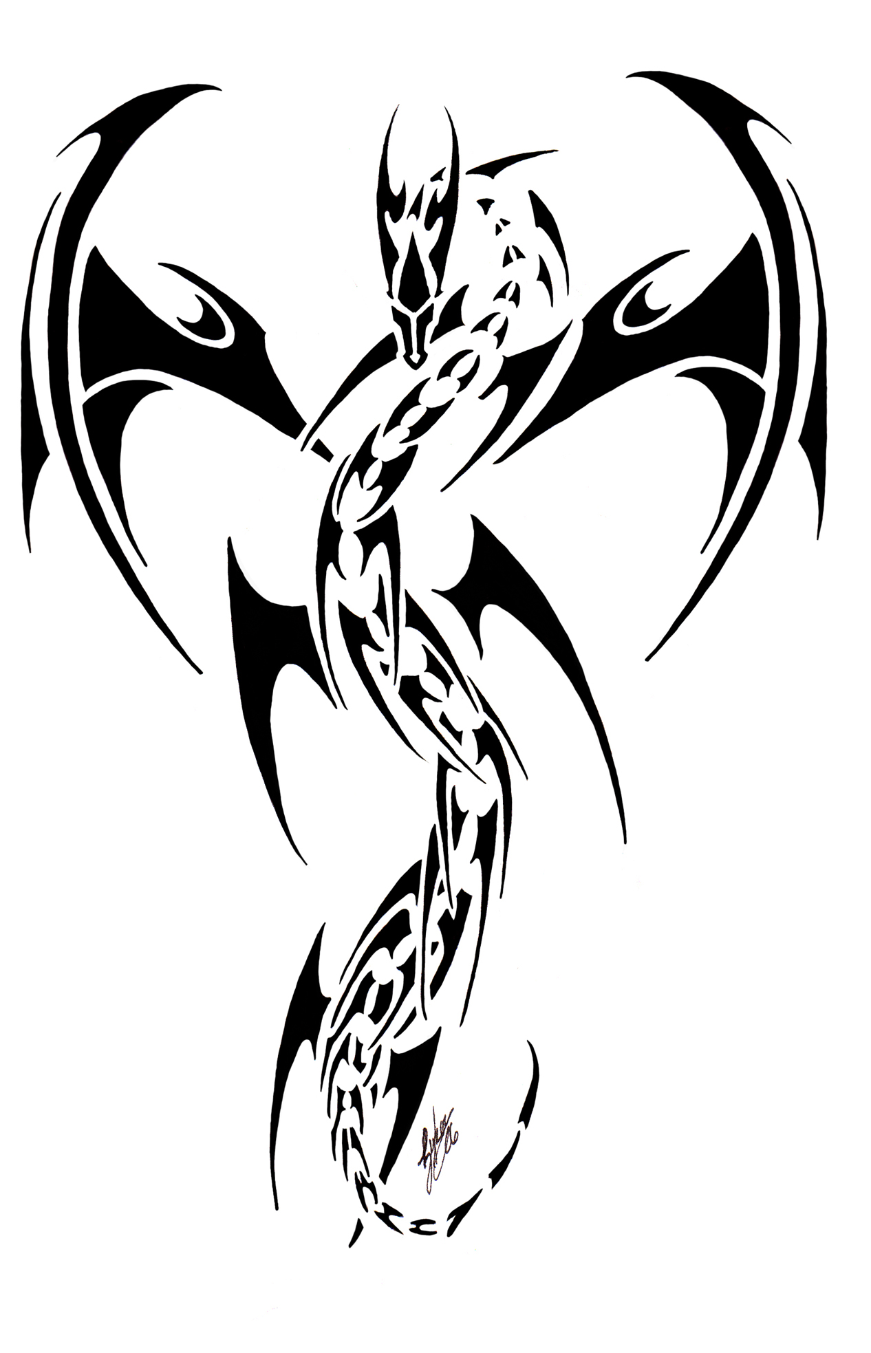 Black And White Dragon Tattoo - ClipArt Best