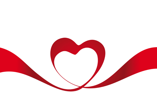 Creative Heart from red ribbon design vector 05 - Vector Heart ...