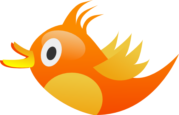 Orange Tweet Bird clip art - vector clip art online, royalty free ...