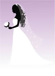 Wedding Dress: Exotic Wedding Dress Clipart, Fabulous Bride Silhouettes on Pink Background Vector. Title :Fabulous Bride Silhouettes on Pink Background ...
