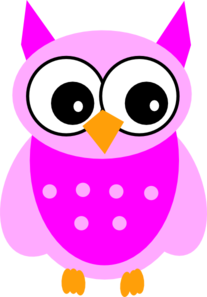 Cute pink owl clipart