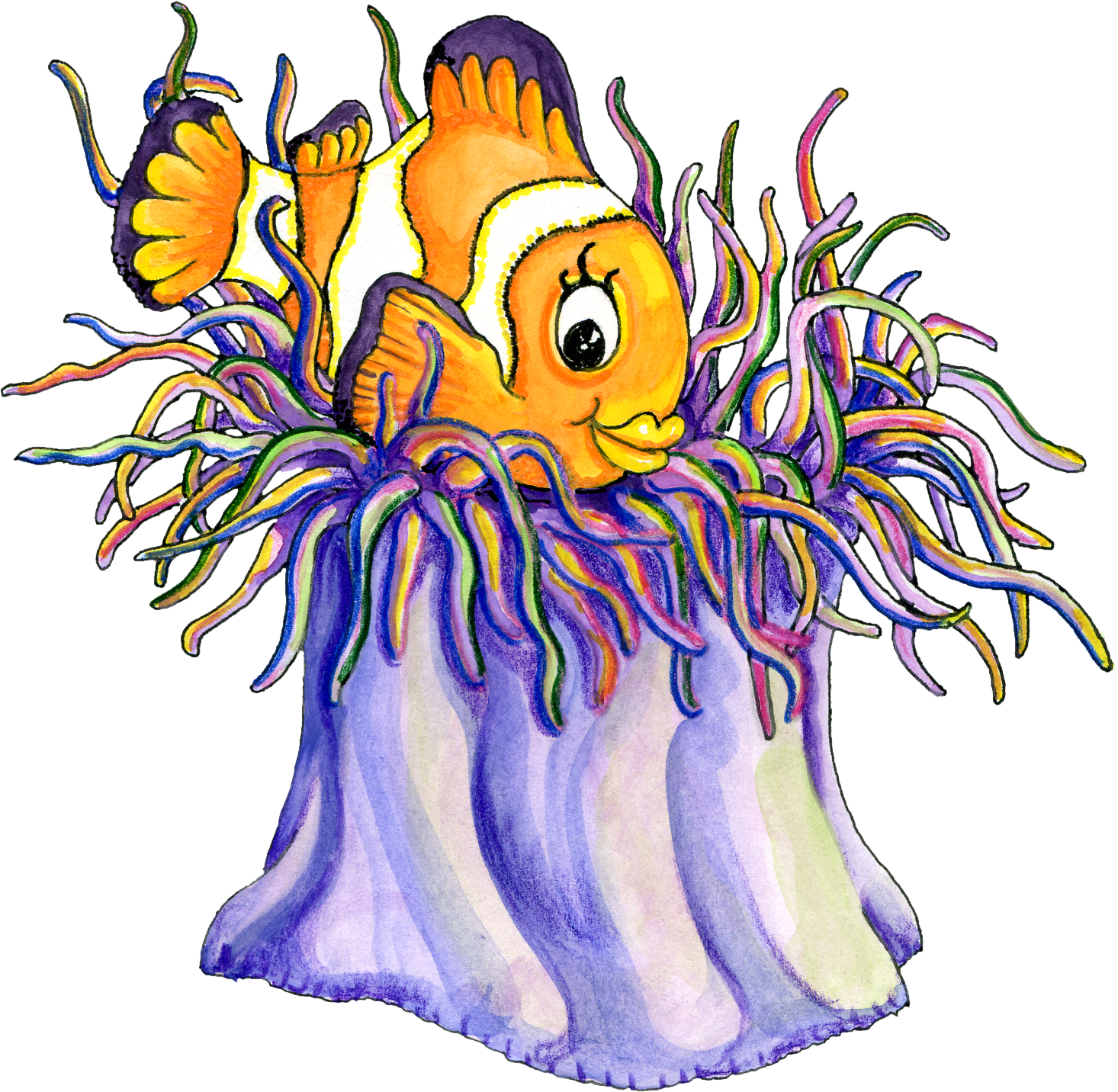 Free Cartoon Clown Fish Graphic - Transparent PNG files and Paint ...