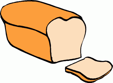 Slice Of Bread Clipart Black And White - Free ...