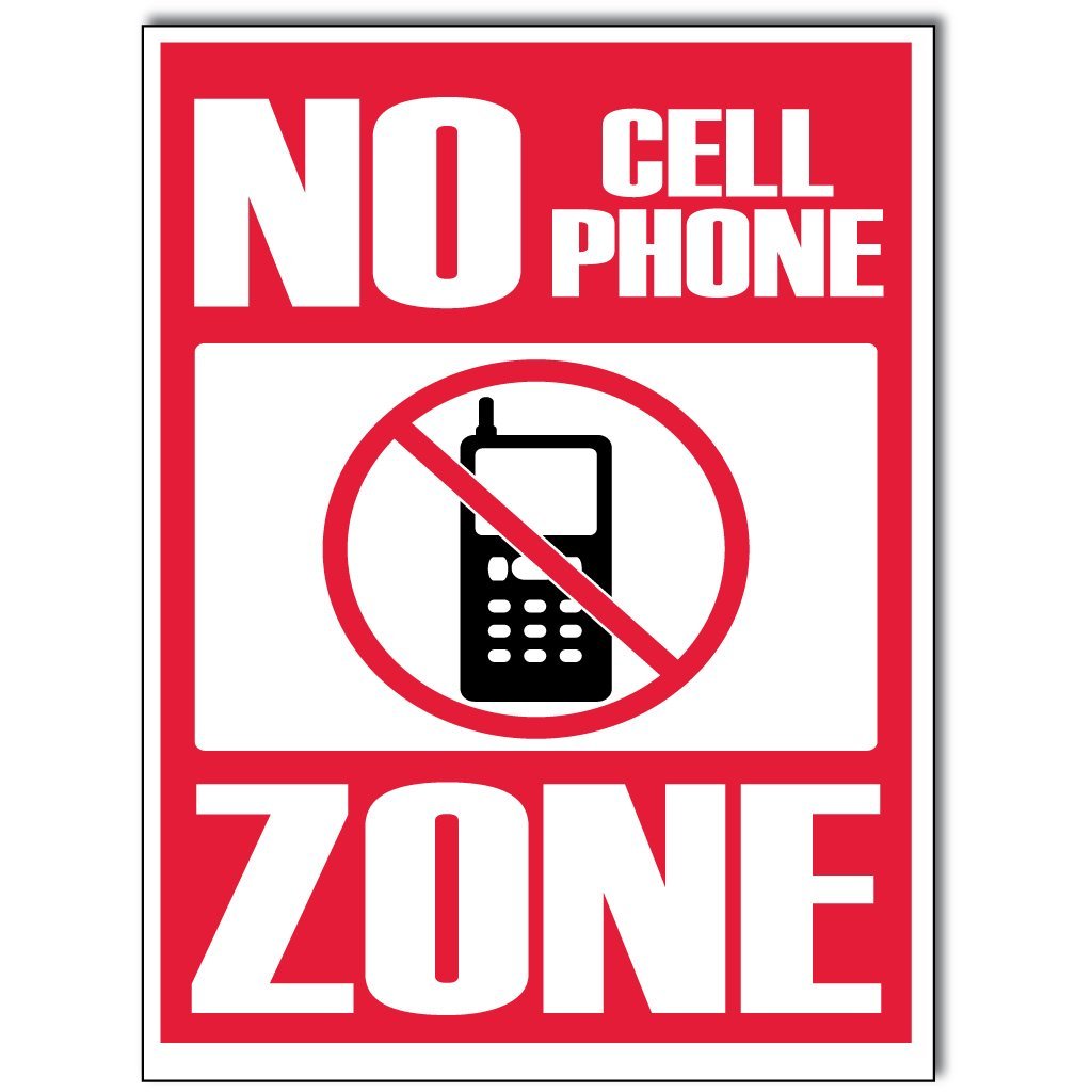 Amazon.com : No Cell Phone Zone, Sign #3, 12" x 18" on Aluminum ...
