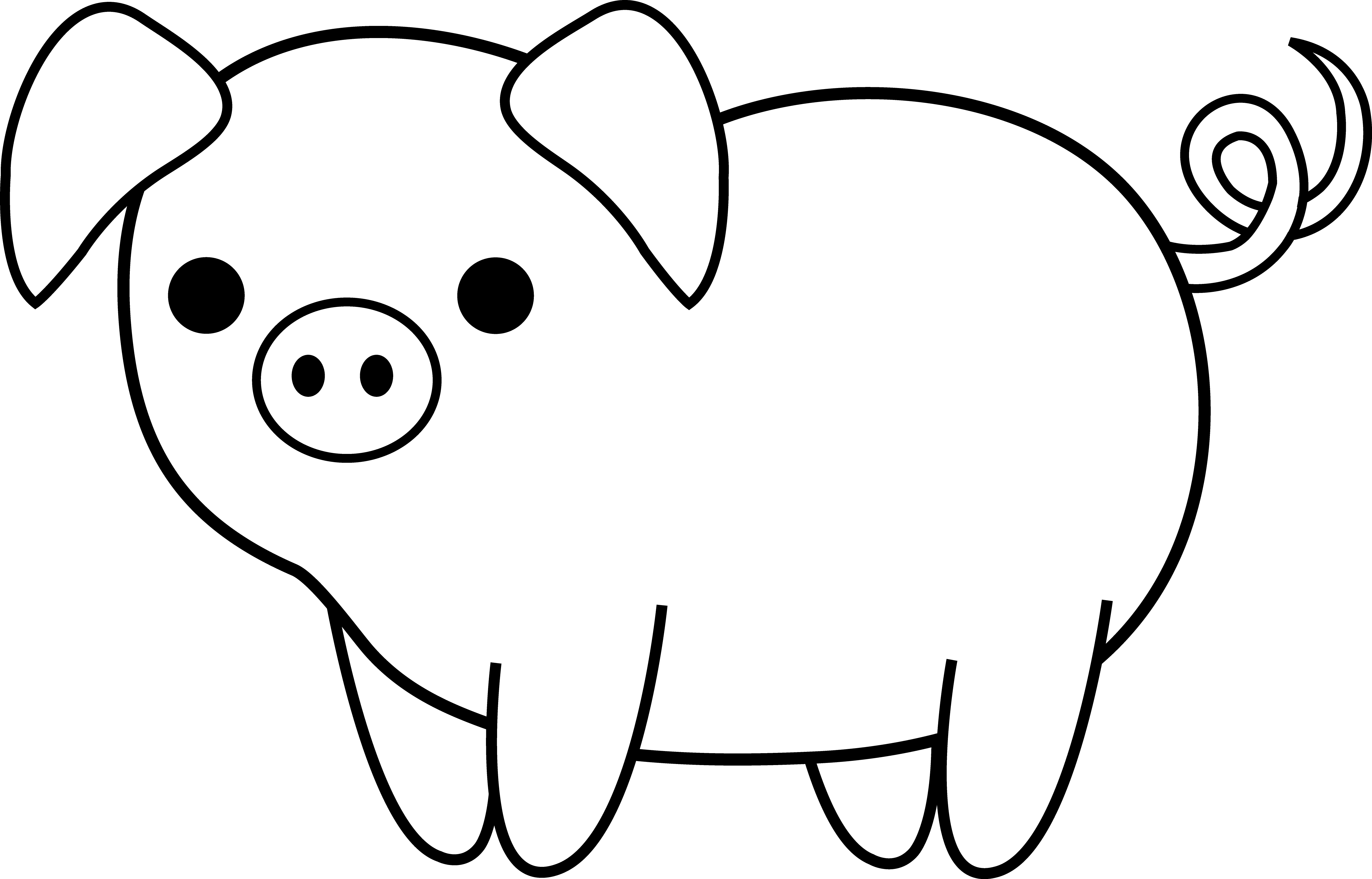 Cute Black and White Pig | Clip Art | Pinterest