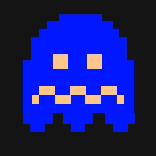 Pacman Ghost Scary Blue