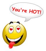 You're HOT!" - Facebook Smiley - Facebook Symbols and Chat Emoticons
