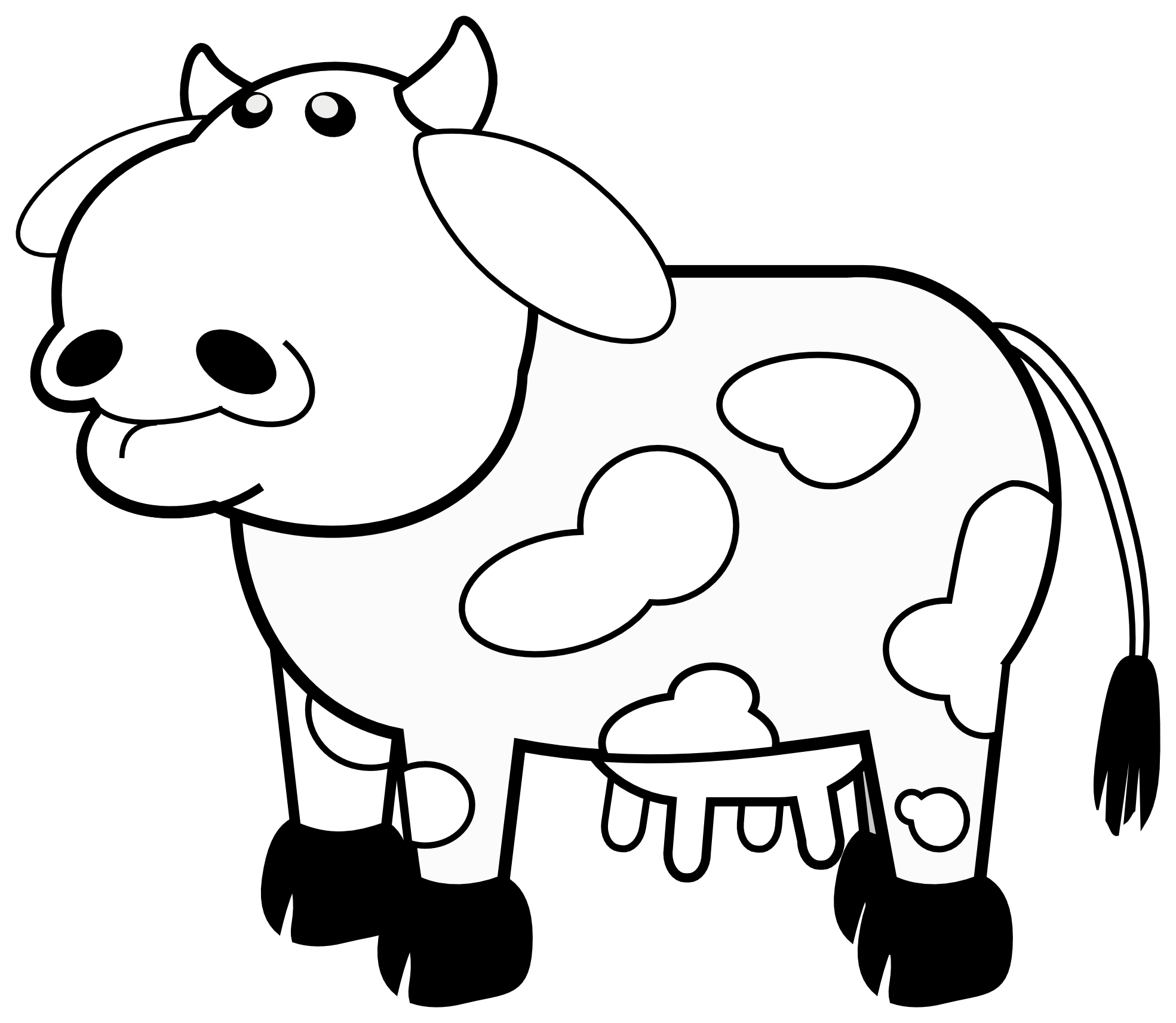 free cow clipart black and white - photo #22