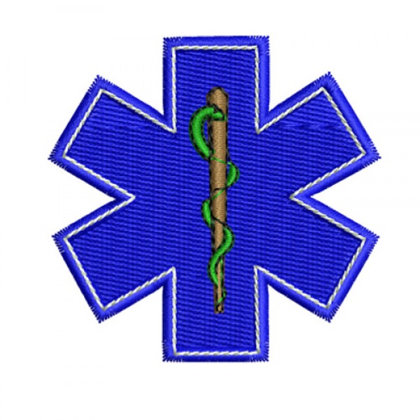 EMS Star of Life SOL Symbol Embroidery Design
