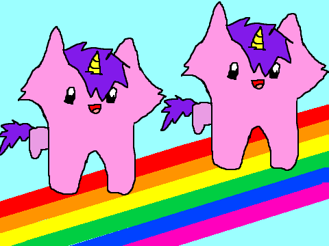 Pink Fluffy Unicorns Dancing on Rainbows on Scratch
