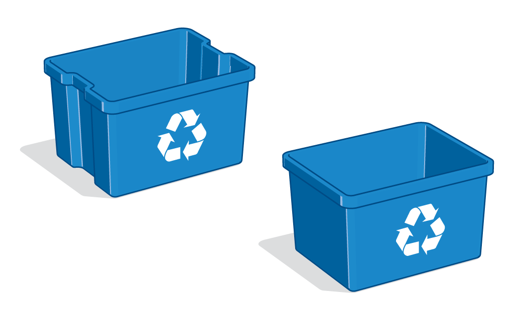 Blue box recycle bin | igoscience.