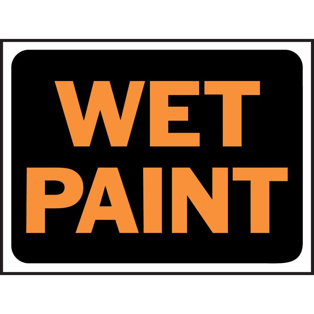 HY-KO 9 in.x 12 in.Plastic Wet Paint Sign-3032 - The Home Depot