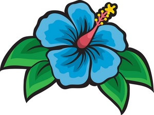 Tropical Flowers Clipart Image - Blue Hibiscus Flower