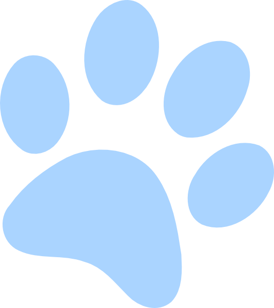 Blue Paw Print With Gradient Clip Art Vector Online