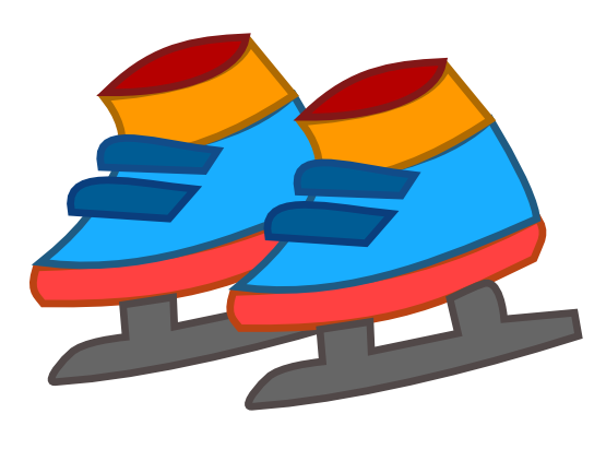 Free Kid's Ice Skating Shoes Clip Art