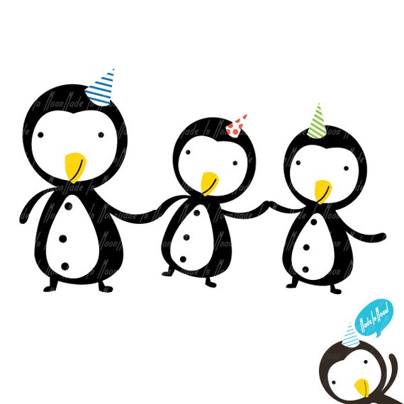 Penguin Friends Clip Art 01