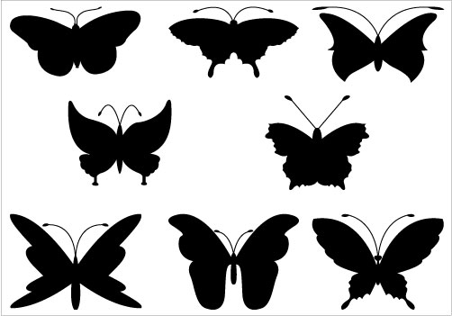 Butterfly Silhouette Clip Art Pack | Silhouette Clip ArtSilhouette ...