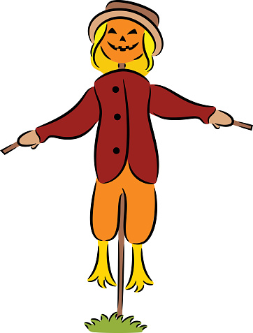 Cartoon Of Scarecrow Clip Art, Vector Images & Illustrations