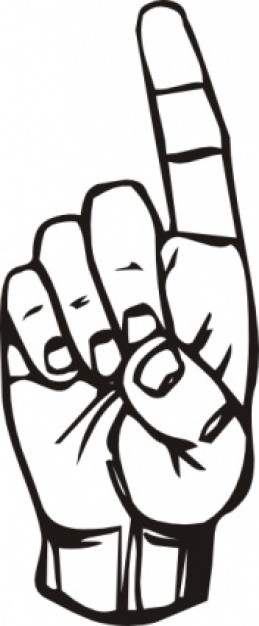 Sign Language D Finger Pointing clip art | Download free Vector