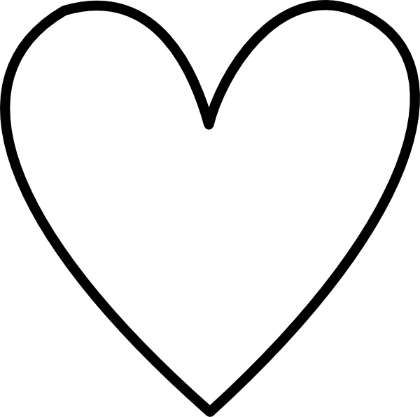 White Heart Outline Clip Art - vector clip art online ...