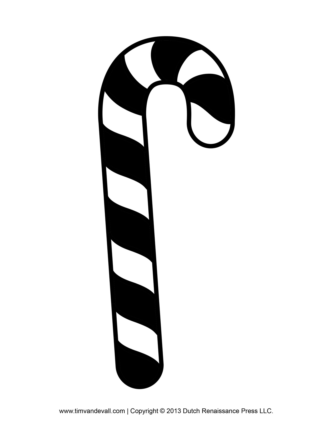 Candy Cane Black And White Clipart