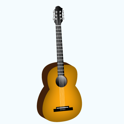create wood guitar, vector wood guitar - tutorialbunch