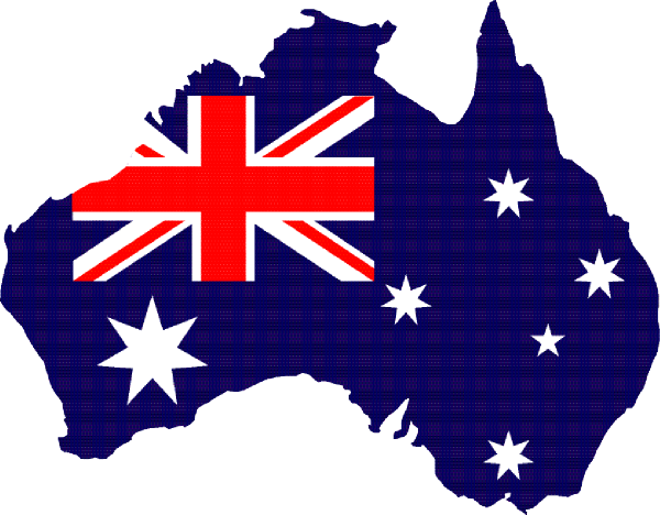 Australia Outline With Flag - Free Clipart Images