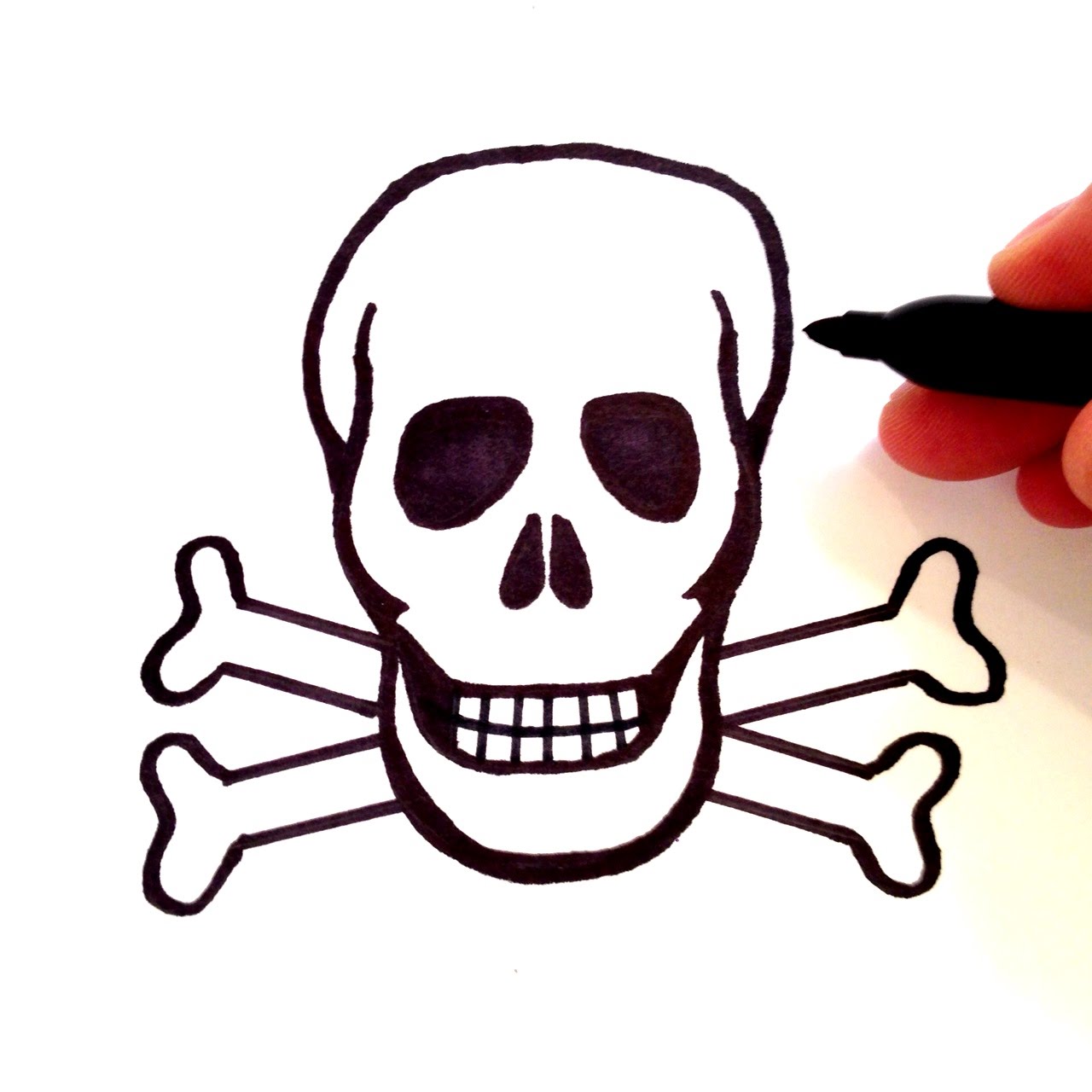How to Draw a Skull with Crossbones - YouTube