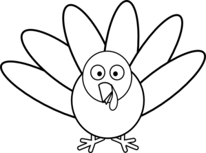 Turkey feather clipart black and white